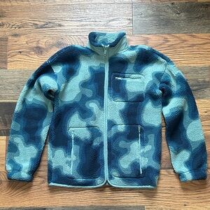 Abercrombie Kids Blue and Teal Sherpa Zip Jacket